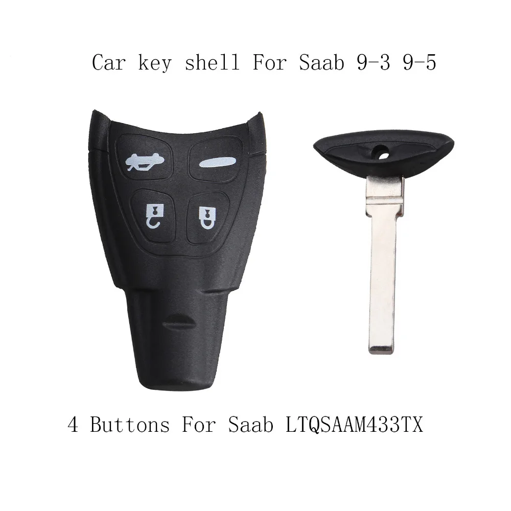 

Remote Key Shell for SAAB 9-3 9-5 93 95 2009 Plus Smart Key Case 4 Buttons Fob For Saab LTQSAAM433TX