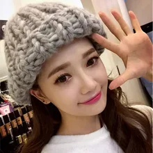 NDUCJSI Causal Beanies Winter Skullies Knitted Hats For Women Fashion Keep Warm Wool Knitted Earmuffs Girls Caps High Quality