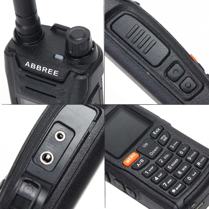 ABBREE AR-F6 6 полос двухканальные рации двойной дисплей 999CH VOX DTMF SOS сканирование секундомер функциональный ЖК-дисплей цветной дисплей+ USB кабель