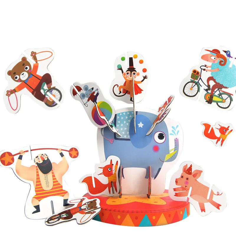 

MiDeer 18 Pcs Crazy Circus Stacking Game Puzzle 3D Animal Puzzle Balance Stacking Game