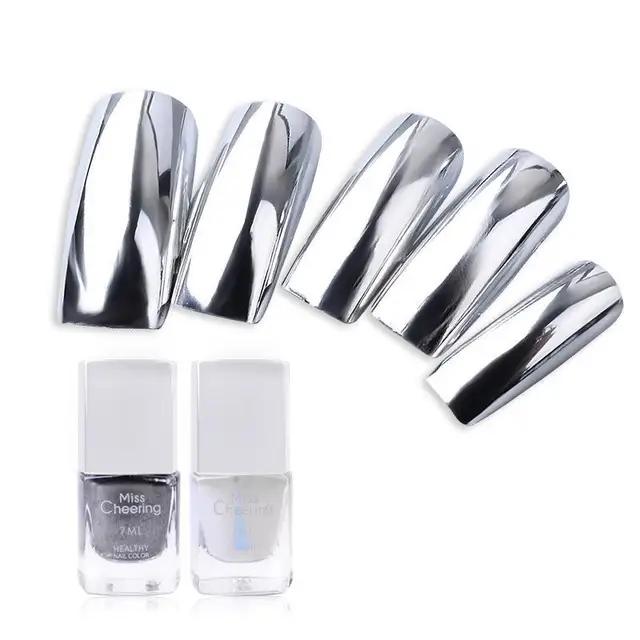 Buy 7ml Mirror Nail Polish Metallic Lacquer Silver