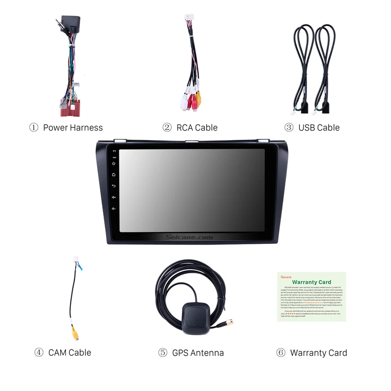 Seicane 9 inch Android 7.1/8.1 GPS Navigation Car Radio Player for 2004-2009 Mazda 3 with Bluetooth WIFI  Mirror Link OBD2