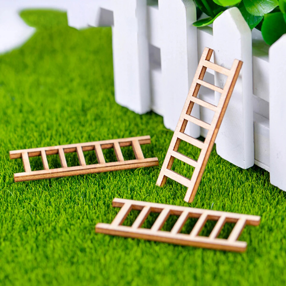 

6 Pieces Ladder Stairs Supermarket Stairway Stepladder Staircase Model Small Figurine Crafts Ornament Miniatures Home DIY