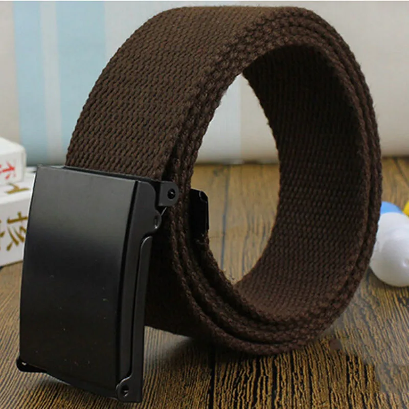116cm coffee Мужской ремень, модный, унисекс, армейский, тактический, поясной ремень, джинсы, мужской, Повседневный, роскошный, тканевый, пояс, Ceinture Femme - Цвет: 116cm coffee