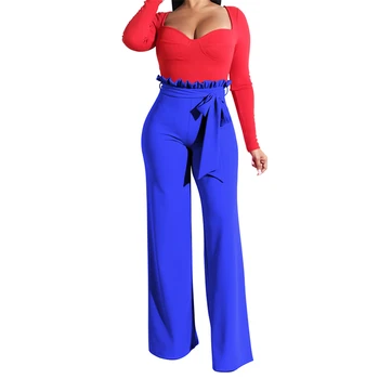 

Fashion Casual Pant Women Wide Leg Flare Pants trouser High Waist Brand Vintage Female tunic Trouser Female Tunic Loose Pants