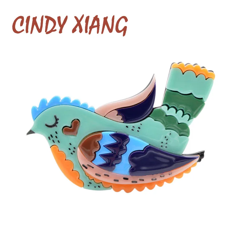 

CINDY XIANG Handmade Acrylic Bird Brooches for Women Acetate Fiber Cute Animal Brooch Pin Fashion Jewelry Ornament New Year Gift