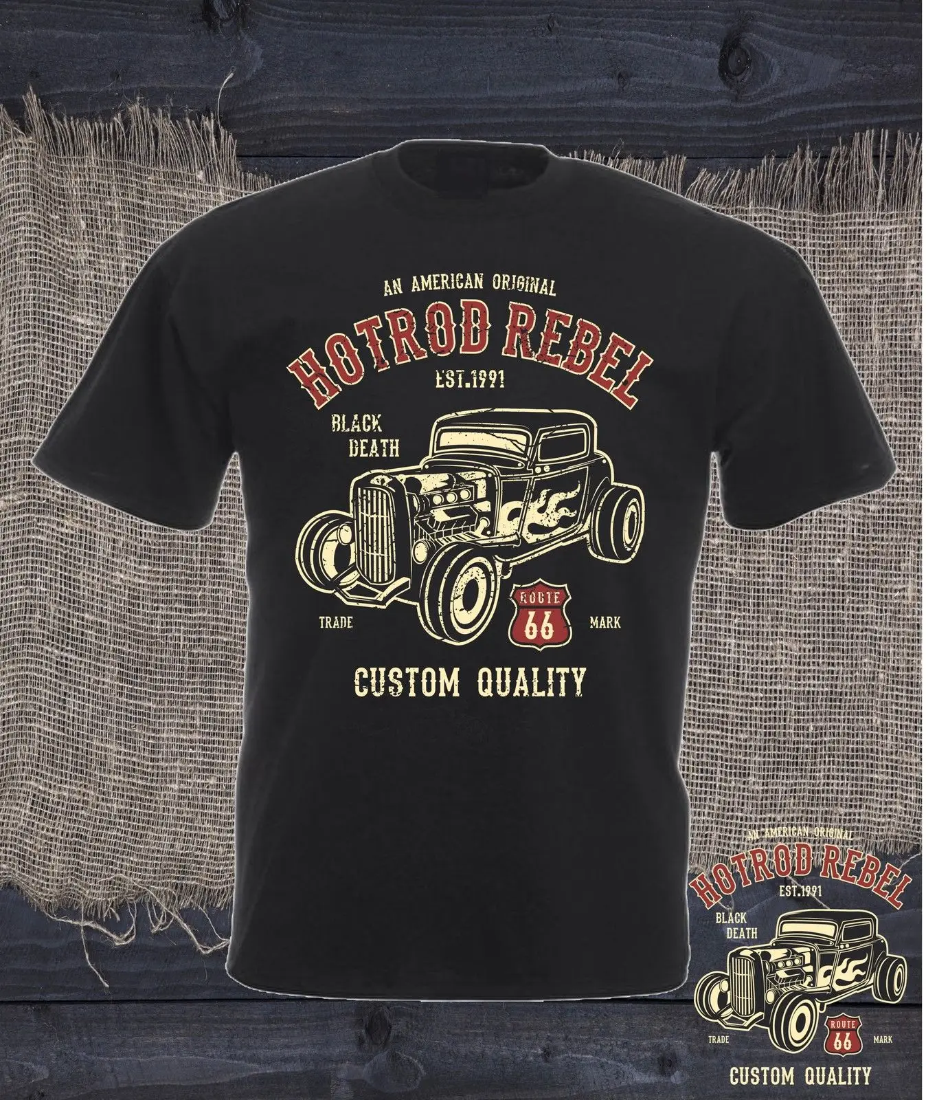 

2019 Fashion Summer Style shirt Hot Rod Custom V8 Rockabilly Old school route 66 custom Tee shirt
