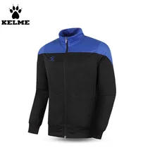 Kelme K15Z302 Men’s Long Sleeve Stand Collar Warm Football Training Jacket Black Dark Blue