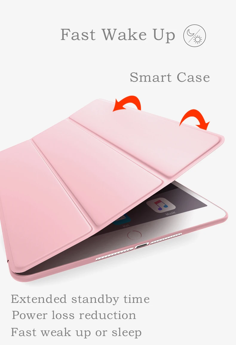 Смарт-чехол для iPad Pro 9,7 Ультра Тонкий Smart Cover чехол s для iPad Pro 9,7 Мягкий силиконовый чехол A1673 A1674 A1675