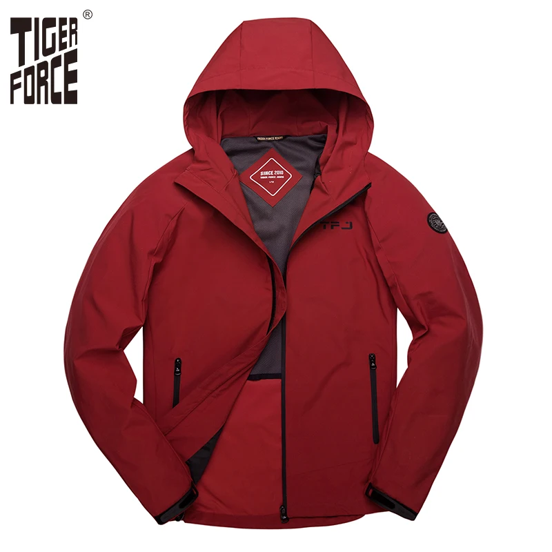 Tiger Force 2019 Men's Spring Jackets Hooded Casual Windbreaker Fashion Plus Size Bomber Jacket Windproof Men Coat Outerwear Tiger Force 2019 Men's Spring Jackets Hooded Casual Windbreaker Fashion Plus Size Bomber Jacket Windproof Men Coat Outerwear