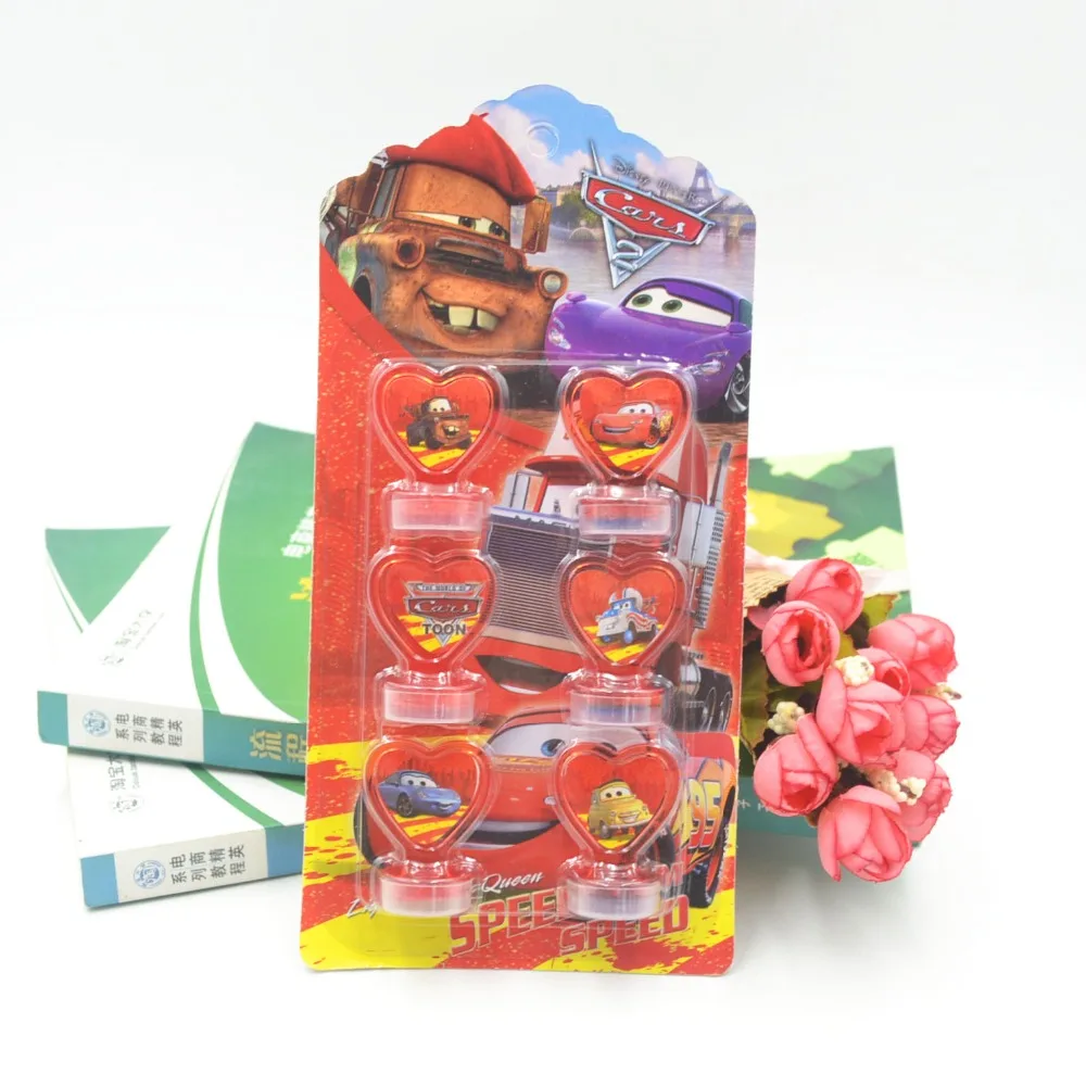 

DISNEY Lightning Mcqueen 95 Car DIY Cartoon Seal Stamper Teacher Stamp Set Craft Stamps Stationery Kids Party Supplies Gifts