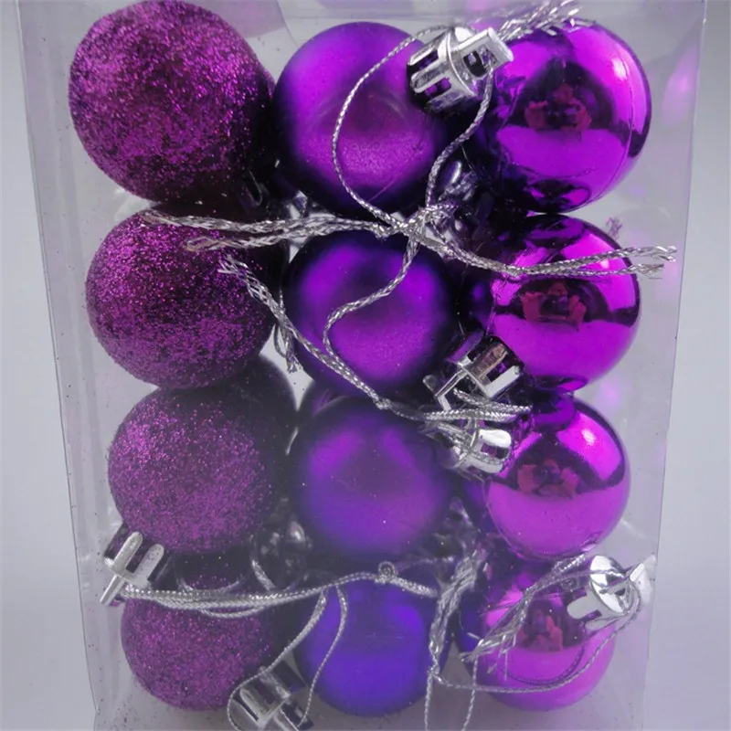 24 шт., 3 см, пластиковые шары из полистирола для моделирования, рождественские, новогодние, вечерние, украшения, подарки, 7ZHH181 - Цвет: purple