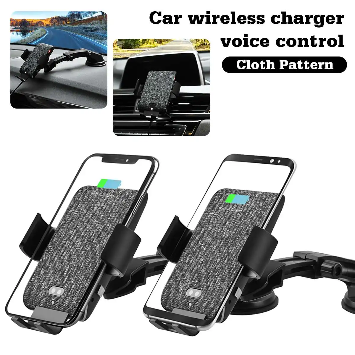 

Car QI Wireless Fast Charger 10W 7.5W 5W Automatic Charging Clamp Car Mount Mobile Phone Holder For iphone 8 Plus Samsug S6 S9+