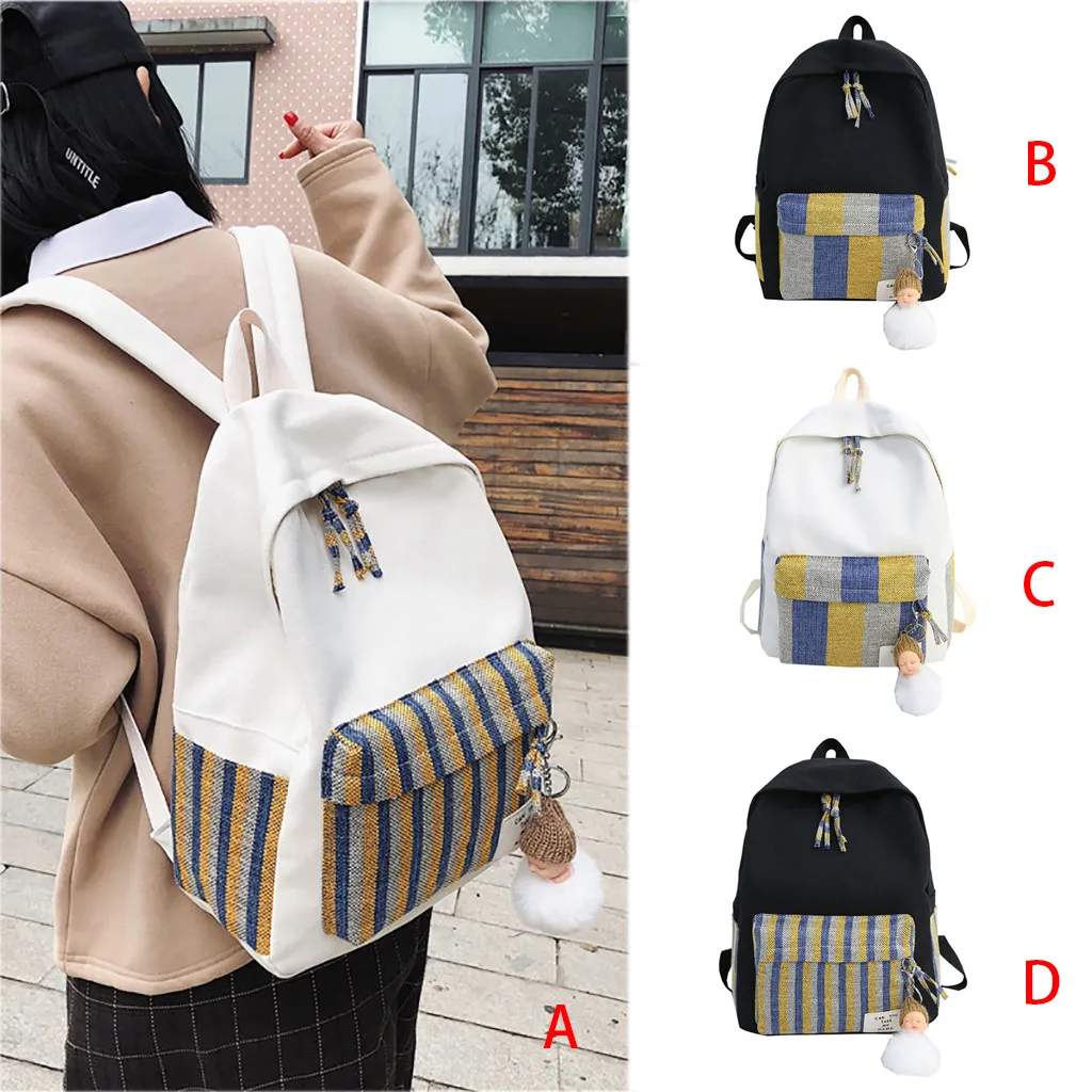

fashion backpack Women girls backpack Simple Canvas Student Bag Large Capacity Casual Backpack mochilas bts Dropshipping #G