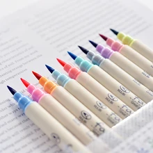 10Colors/set Watercolor Soft Brush Marker Pen Sketch Art Brush Marker Drawing Pens Calligraphy pen School Stationery Supplies new soft brush fineliner calligraphy twin marker black ink drawing sketch brush marker pen arts supplies