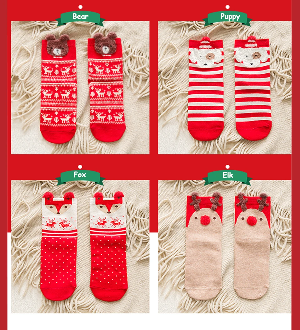 Harajuku Kawaii Girl Cartoon Funny Christmas Crazy Cute Magic Novelty Print Winter Female Cotton Personality Warm Soft Socks (9)