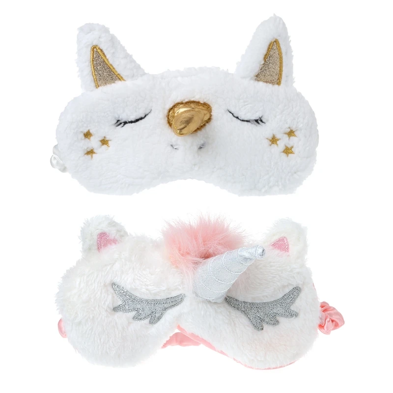 

Cute Sleep Rest Unicorn Mask Eye Shade Cover for Girl Kid Teen Blindfold Fashion Eye Care Tools Gold/Silver Horn Gift