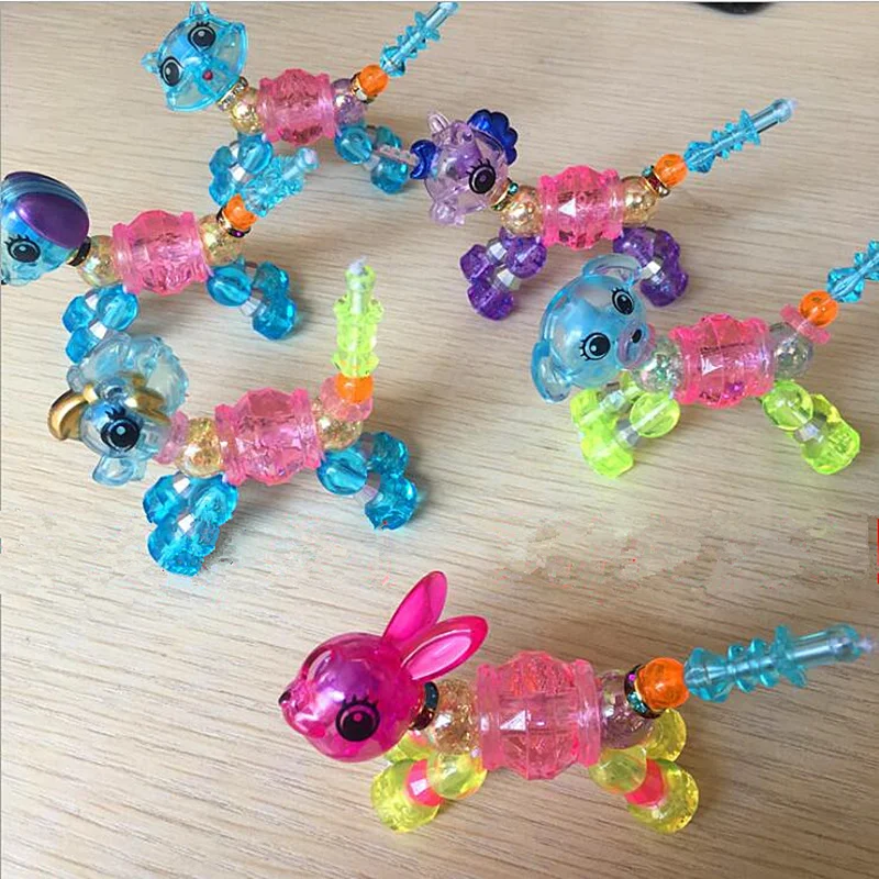 

15pcs/bag Toys Bracelet for Kids Magical Animal Bracelet for Girls Toys Party Bracelet for X-mas Gift Loom Bands twisty pets