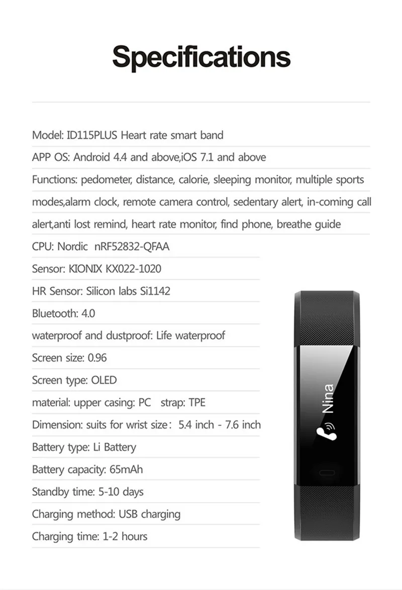 Fashion Smart Watch Dynamic Heart Rate Monitor Multiple Sport Pedometer for iOS Android Breathe Guide Remote Camera APP Download (8)