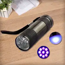 Ultra Violet 9 led UV Flashlight Protable UV purple linternas flash Torch Light Lamp mini ultraviolet