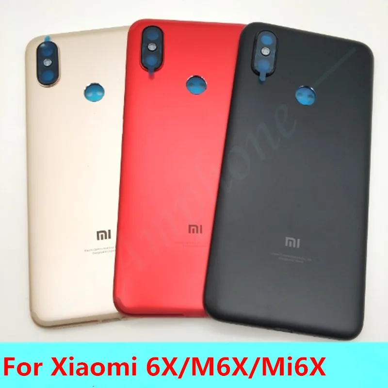 

New Spare Parts Back Battery Cover Door Housing For Xiaomi 6X/M6X/Mi6X Side Buttons + Camera Flash Lens Replacement