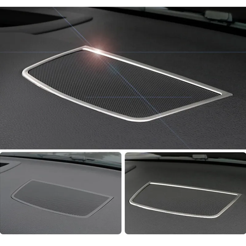 

Stainless Steel horn ring frame cover trim for BMW X5 E70 X6 E71 2009-13 Interior dashboard Stereo speaker decorative strip