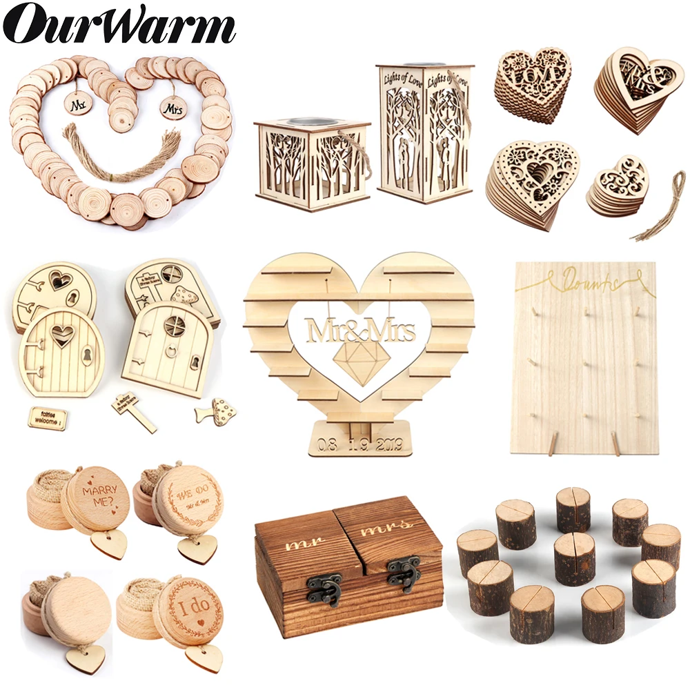 OurWarm DIY деревенское свадебное деревянное украшение винтажное деревянное сердце пончик стена деревянная Фея дверь шоколадный стенд для свадебной вечеринки