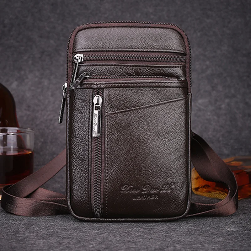 Мужская сумка портмоне из натуральной кожи с крючком|bag genuine leather|fashion shoulder bagsshoulder