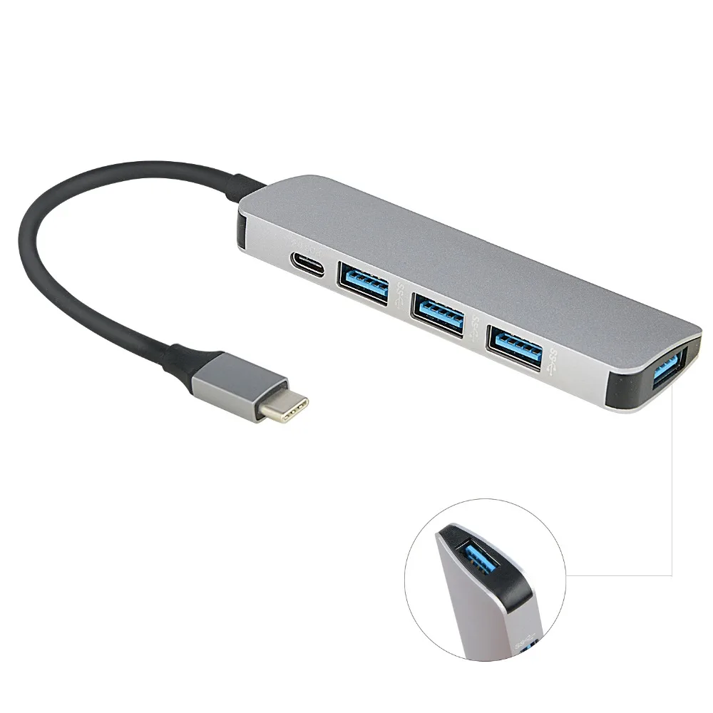 5 в 1 type C до 4 USB 3,0 порт адаптер многопортовый адаптер Conventor дата передачи для MacBook