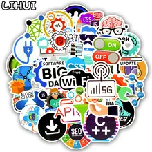 50 pçs linguagem de programação adesivos internet software html adesivo à prova dwaterproof água para o programador hacker geek para diy telefone portátil carro