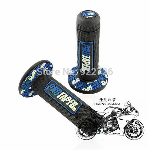 

Free Shipping 1Pair Blue Motorcycle pro TAPER DIRT Pit BIKE 7/8" motocross HANDLEBAR RUBBER GEL HAND GRIPS