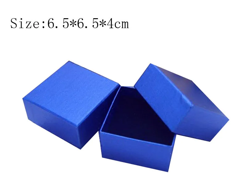 6.5*6.5*4 см коробка для ювелирных изделий Бесплатная доставка Оптовая продажа 70cs/lot темно-синий Цепочки и ожерелья Кулон упаковку украшения