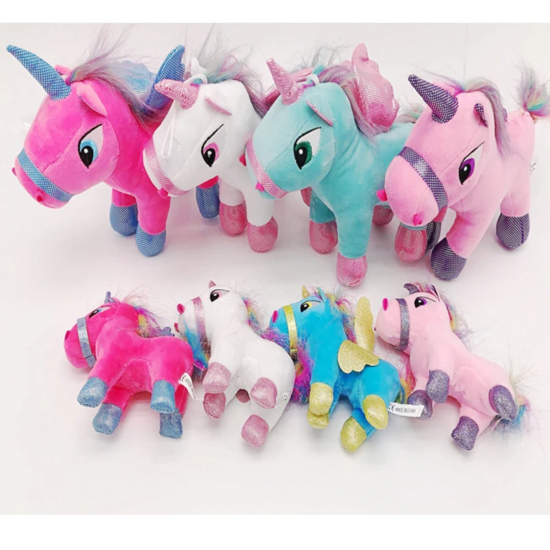 

2018 Lovely Unicorn Plush Toys 15cm Mini Horses Kids Animal Action Dolls Gift for Kids Home Decor Horse Dolls Birthday Series