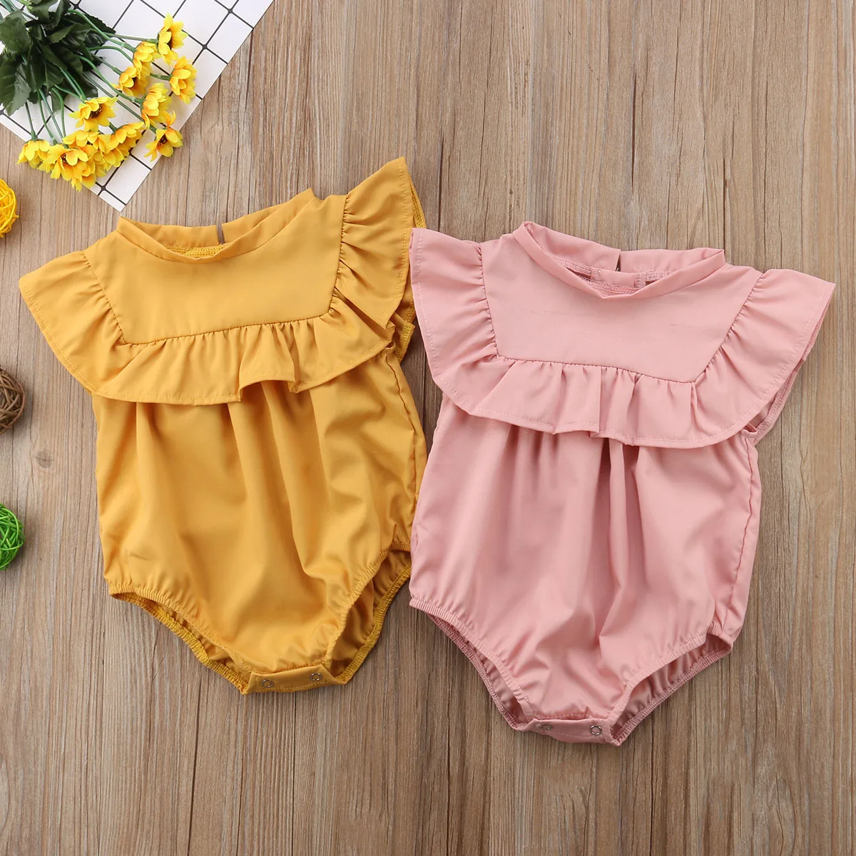

Newborn Baby Boy Girls Romper Ruffle Jumpsuit Clothes Outfits Sunsuit