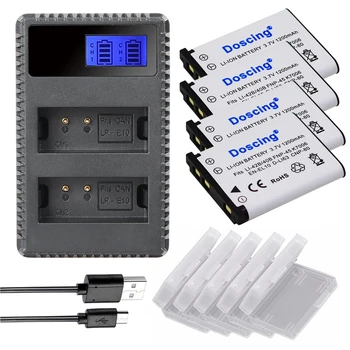 

Doscing 4x 3.7V Li-40B Li-42B Li 40B 42B Li40B Battery + LCD Dual Charger for Olympus Pentax D-Li63 Fuji NP-45 Nikon EN-EL10