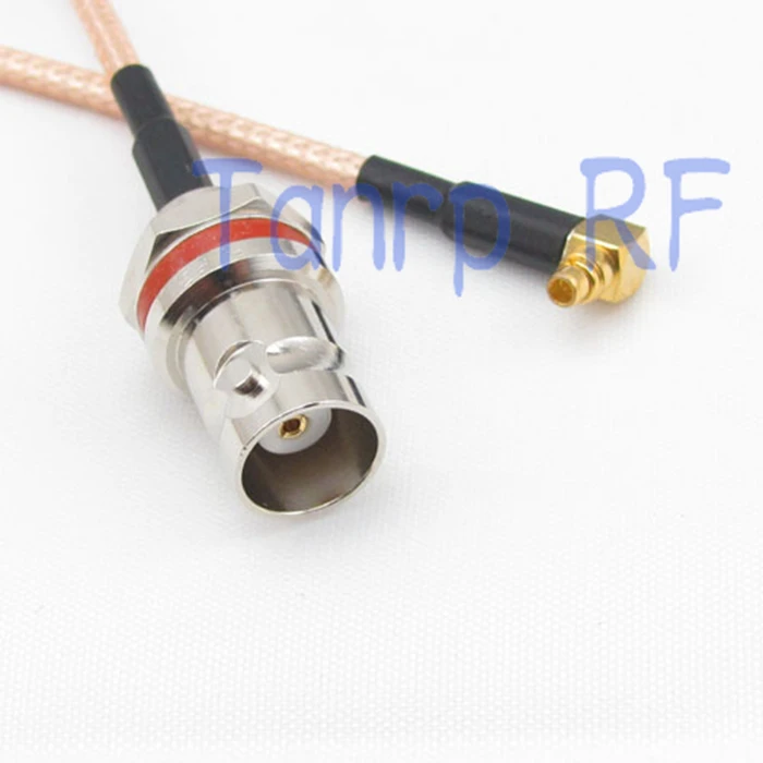 

6in MMCX male right angle to mini BNC female nut bulkhead RF adapter connector 15CM Pigtail coaxial jumper cable RG316