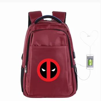 

Deadpool Dead pool 19 Inch Backpack Laptop Knapsack Travel School Book Bag Rucksack Day Pack Large Bag USB Port Earphone hole