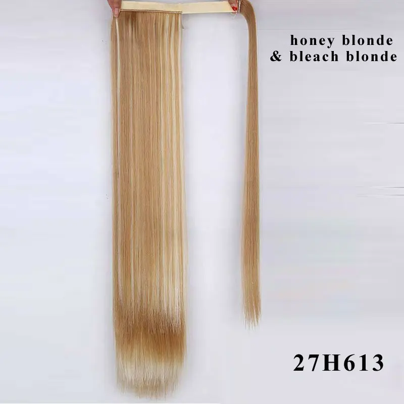22 ''24'' длинные шелковистые прямые Конские хвосты на заколках, синтетические накладные волосы для наращивания, круглые накладные волосы для женщин AISI BEAUTY - Цвет: 27H-613