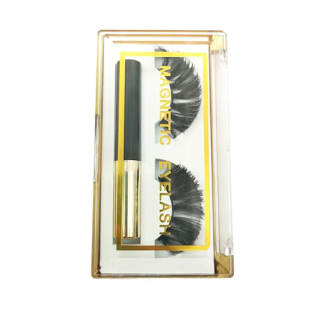 new magnetic liquid eyeliner with 1 pair of magnetic eyelashes set waterproof false eyelashes reusable Eyeliner kit