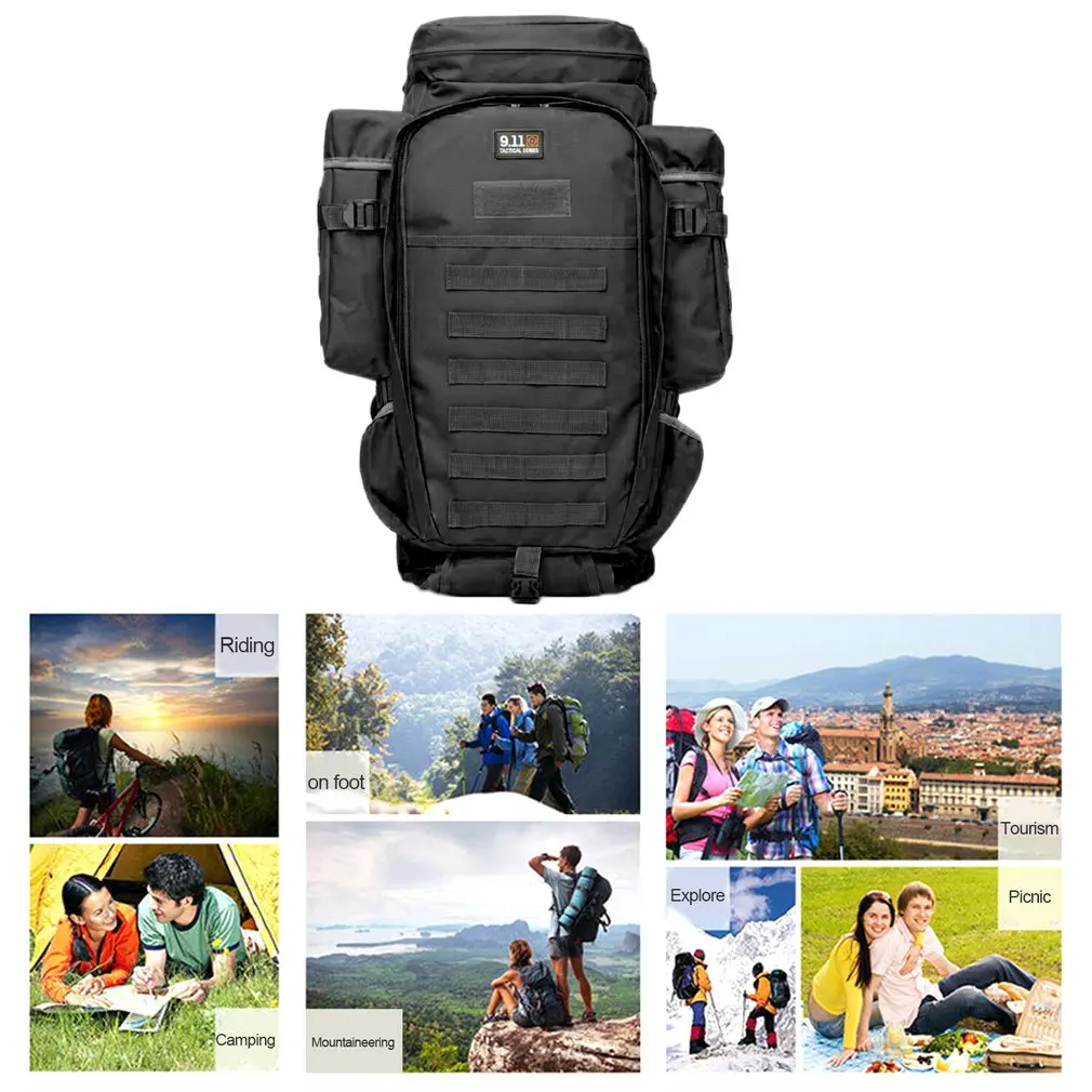 

Multifunctional Tactical Bag Outdoor Mountaineering Backpack 70L Large Capacity For Travel Hiking Camping Sports Waterproof