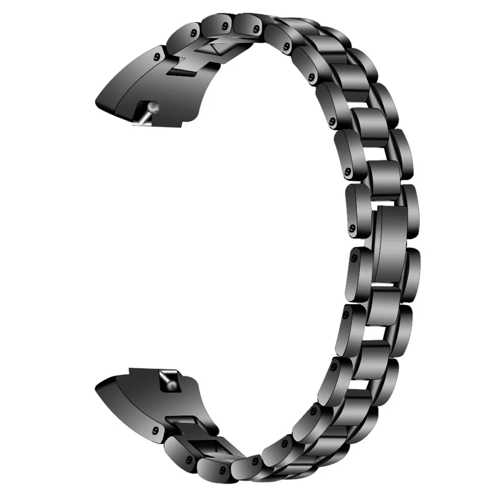 Умные часы удобные аксессуары для Mi Band 4 бриллианты из нержавеющей стали ремешок для Fitbit Inspire/Inspire HR - Цвет: Black