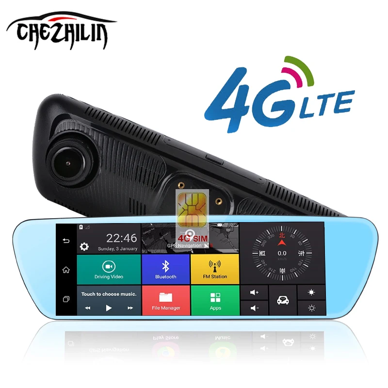 imágenes para 8 "4G Toque Especial Cámara Del DVR Del Coche Espejo GPS Bluetooth 16 GB Android 5.0 Doble Lente Full HD 1080 p Video Recorder Dash Cam imágenes para 8 "4G Toque Especial Cámara Del DVR Del Coche Espejo GPS Bluetooth 16 GB Android 5.0 Doble Lente Full HD 1080 p Video Recorder Dash Cam