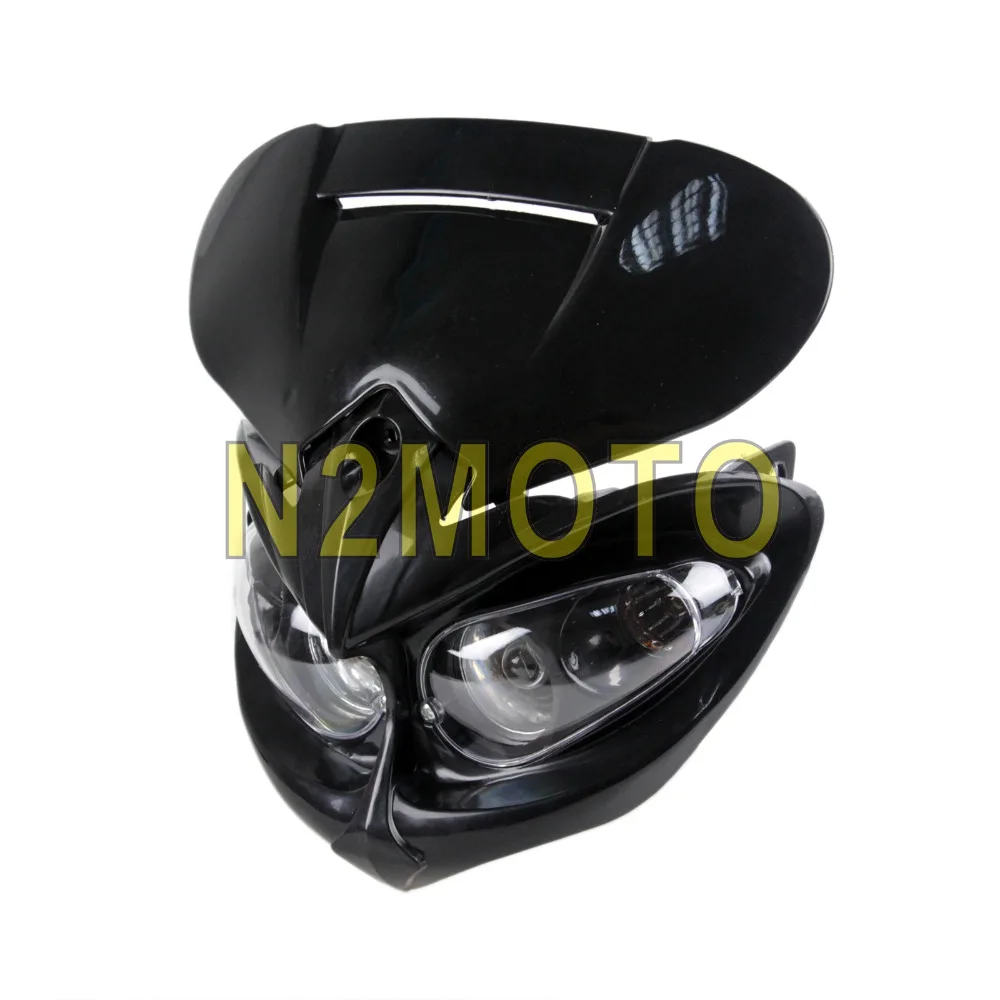 Настраиваемая фара переднего света для мотоциклов черная фара Dirt Bike Dual Sport Streetfighter Head Light XR DRZ DR400 650 450 Z Enduro