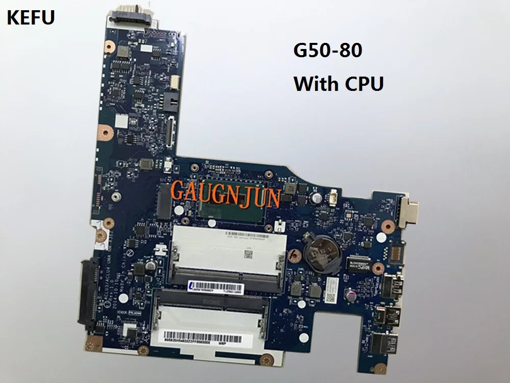 Материнская плата KEFU для ноутбука Lenovo материнская с процессором 3205U ACLU3/ACLU4 UMA G50-80 1
