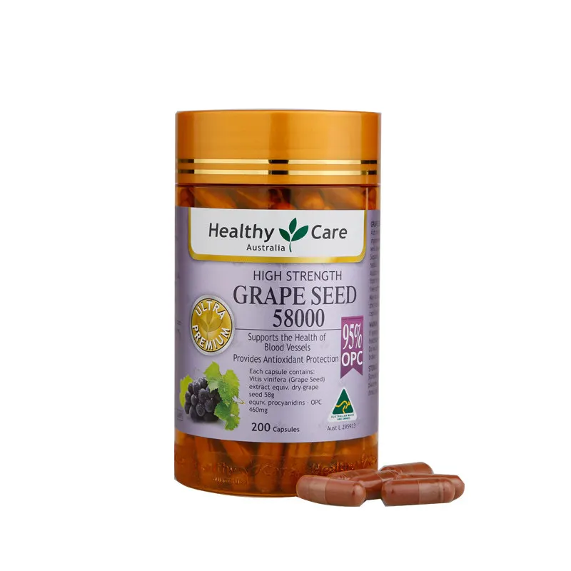 Healthy Care Grape Seed 58000 Capsules Women Beauty Skin Care Capillaries Health Antioxidant free radical damage|Sets| AliExpress