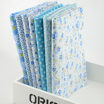

Booksew Cotton Fabric NEW 7 Pieces/lot 50CM*50CM "cute blue" Fat Quaters Tilda cloth Patchwork Quilting Fabric scrapbooking