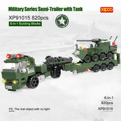 6 в 1 автомобили танки Военная серия 820 шт. XP91015 полуприцеп с пистолетом строительные блоки образовательные игрушки для мальчиков подарок на