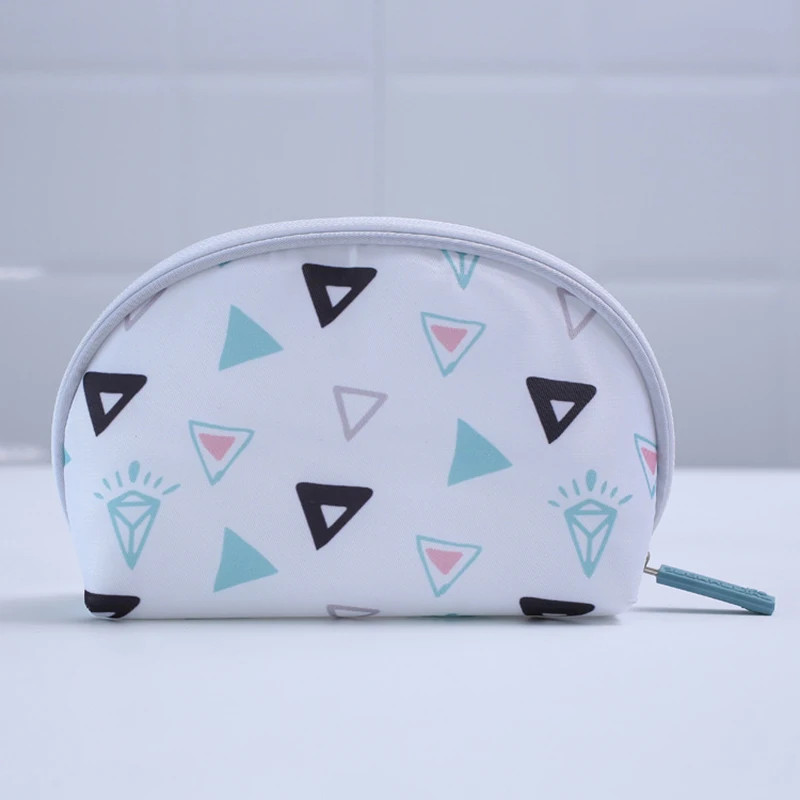 XZP Geometry Cosmetic Bag Travel Case Portable Waterproof Wash Makeup Bag Kids Pencil Case Student Pen Pouch Organizer Holder