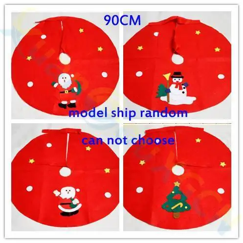 64 шт 90 см новогодняя елка юбка нетканый Санта Клаус фартук-снеговик украшения дома Бар рынок торговый центр рождественские украшения - Цвет: B 90cm