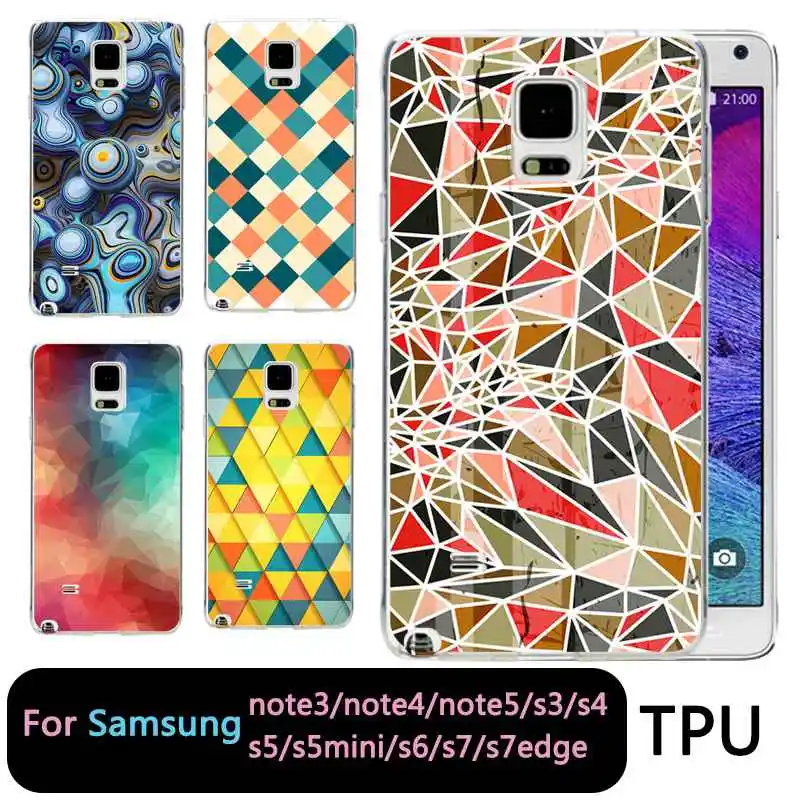 

QMSWEI TPU Soft Phone Case For samsung Note5 S8 s6 s7 edge s4 s5 s3 C5 C9 note3 note4 S9plusStrip Diamond Grid Silicone Cover